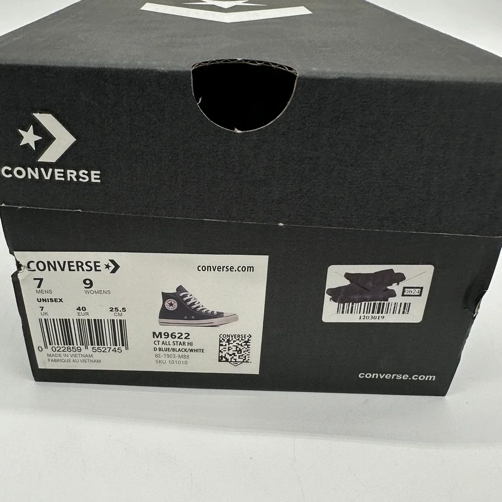 Converse Shoes Unisex Mens 7 Womens 9 Blue‎ Chuck Taylor All Star Logo M9622 NEW - Picture 6 of 8